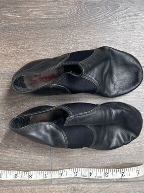 Capezalo Black Leather Slip-On Dance Shoes